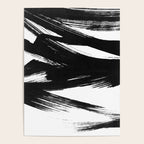 Gestural Abstract Black and White Brush Strokes Poster Gallery Image 4