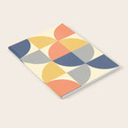 Mid Century Modern Geometric Pattern 445 Blue Yellow Orange Gray and Beige Notebook Gallery Image 2