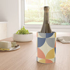 Mid Century Modern Geometric Pattern 445 Blue Yellow Orange Gray and Beige Wine Chiller Gallery Image 4