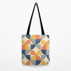 Mid Century Modern Geometric Pattern 445 Blue Yellow Orange Gray and Beige Tote Bag Gallery Image 2
