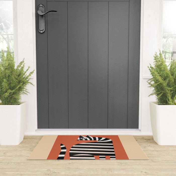 The Striped Cat II Welcome Mat Gallery Image 3