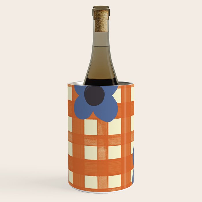 Red floral check pattern Wine Chiller Gallery Image 3