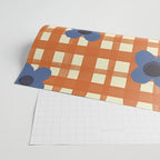 Red floral check pattern Wrapping Paper Gallery Image 2