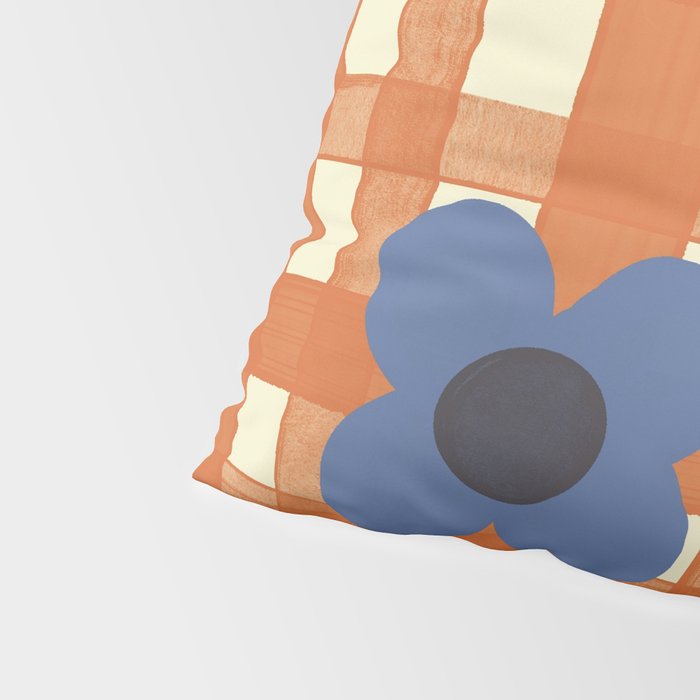 Red floral check pattern Pillow Sham Gallery Image 4