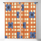 Red floral check pattern Window Curtain Gallery Image 5
