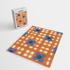 Red floral check pattern Jigsaw Puzzle Gallery Image 2