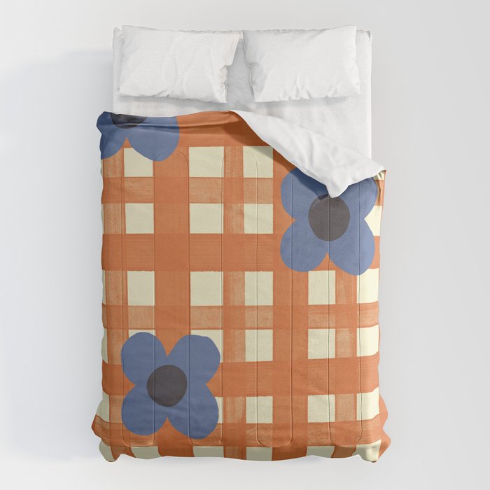 Red floral check pattern Comforter Gallery Image 6