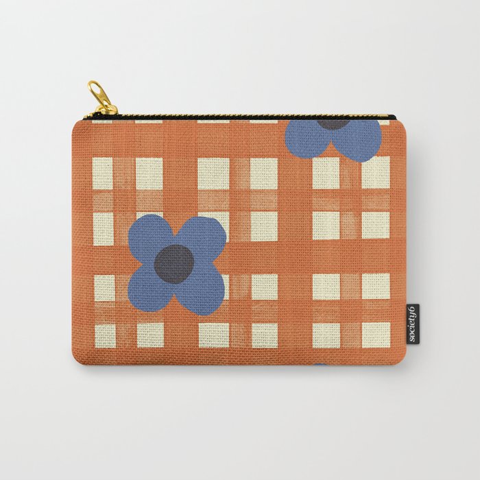 Red floral check pattern Carry All Pouch Gallery Image 1