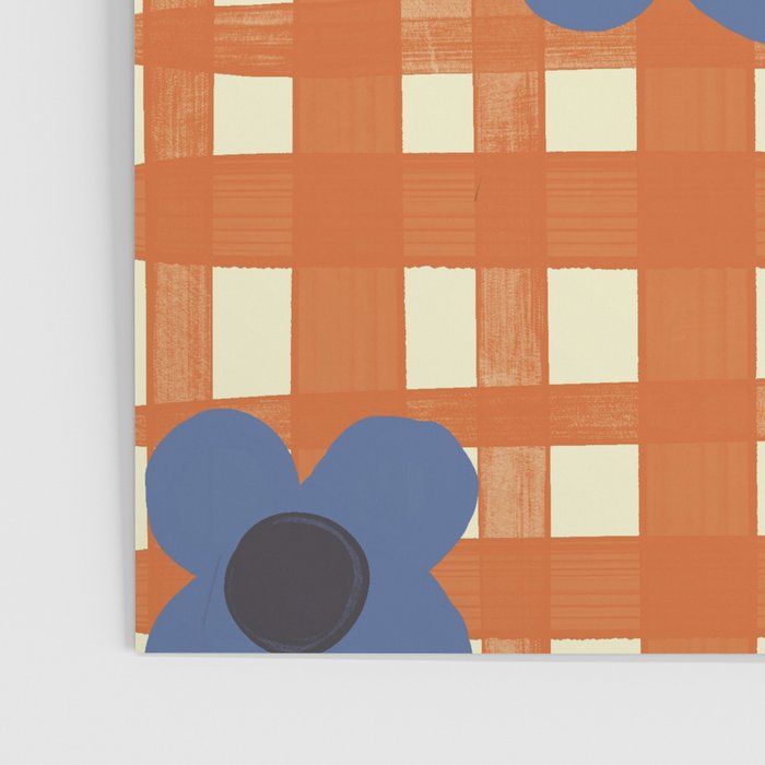 Red floral check pattern Poster Gallery Image 3