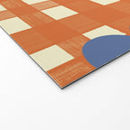 Red floral check pattern Welcome Mat Gallery Image 2