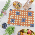 Red floral check pattern Cutting Board Gallery Image 2