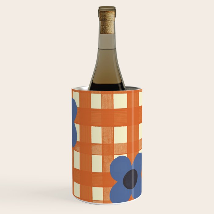 Red floral check pattern Wine Chiller Gallery Image 2