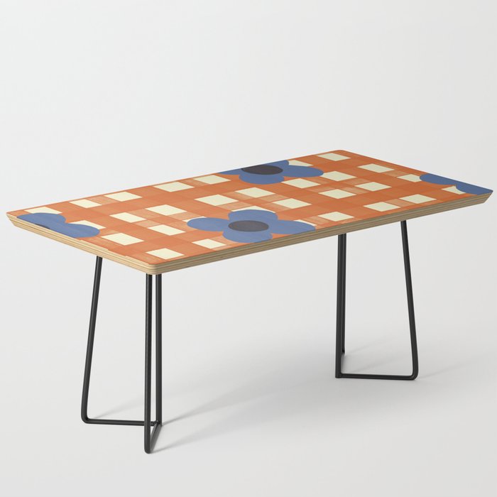 Red floral check pattern Coffee Table Gallery Image 1
