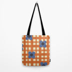 Red floral check pattern Tote Bag Gallery Image 2
