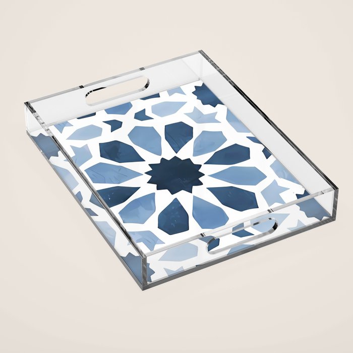 Watercolor Zellige Harmony Acrylic Tray Gallery Image 1