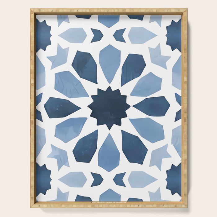 Watercolor Zellige Harmony Serving Tray Gallery Image 1