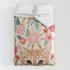 Tabby Cat florals cute spring garden kitten orange tabby cat lady funny girly cat art pet gifts  Comforter Gallery Image 6