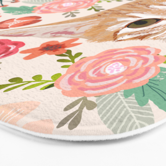 Tabby Cat florals cute spring garden kitten orange tabby cat lady funny girly cat art pet gifts  Bath Mat Gallery Image 3