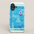 Chillin' - poolside palm springs vacation resort tropical swim swimming retro neon throwback 1980s iPhone Case Gallery Image 1