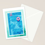 Chillin' - poolside palm springs vacation resort tropical swim swimming retro neon throwback 1980s Stationery Card Gallery Image 2