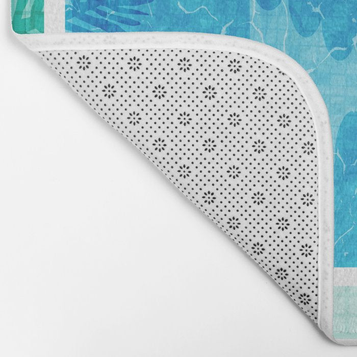 Chillin' - poolside palm springs vacation resort tropical swim swimming retro neon throwback 1980s Bath Mat Gallery Image 2