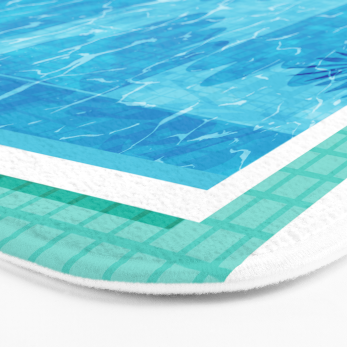 Chillin' - poolside palm springs vacation resort tropical swim swimming retro neon throwback 1980s Bath Mat Gallery Image 3