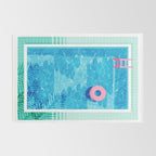 Chillin' - poolside palm springs vacation resort tropical swim swimming retro neon throwback 1980s Rug Gallery Image 2