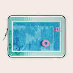 Chillin' - poolside palm springs vacation resort tropical swim swimming retro neon throwback 1980s Laptop Sleeve Gallery Image 1