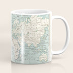 World Map in Blue and Cream Coffee Mug Gallery Image 1