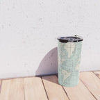 World Map in Blue and Cream Travel Mug Gallery Image 4