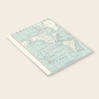 World Map in Blue and Cream Notebook Gallery Image 3
