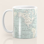 World Map in Blue and Cream Coffee Mug Gallery Image 3
