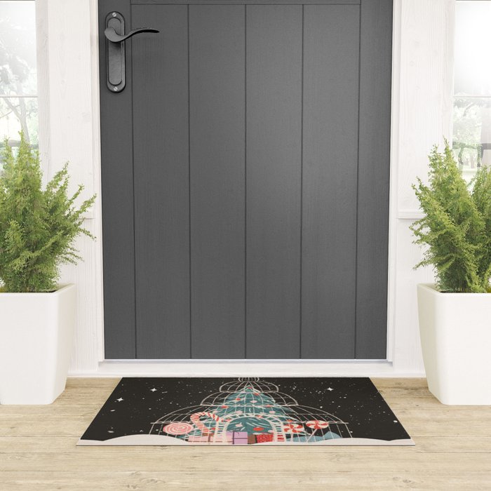 Enchanted Winter Glasshouse Filled with Festive Delights Welcome Mat Gallery Image 3