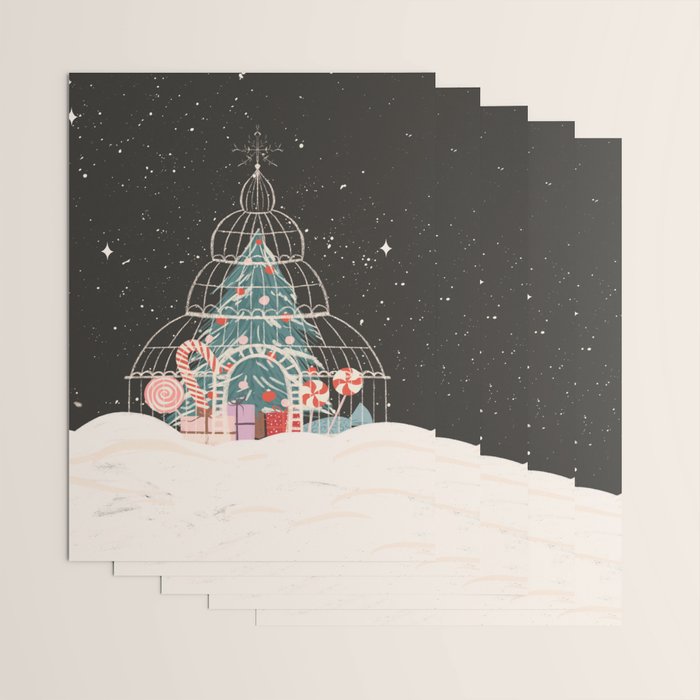 Enchanted Winter Glasshouse Filled with Festive Delights Wrapping Paper Gallery Image 3