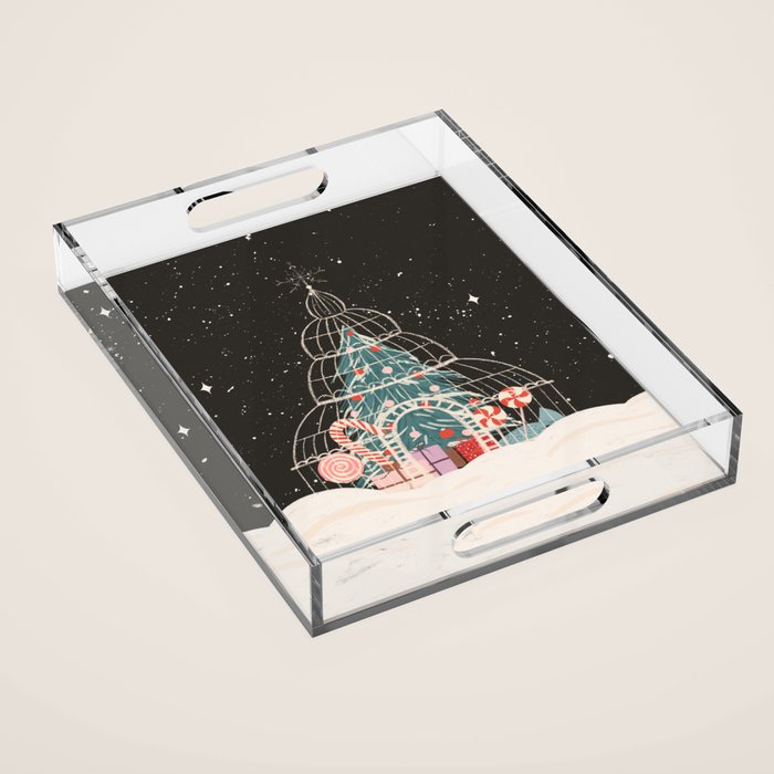 Enchanted Winter Glasshouse Filled with Festive Delights Acrylic Tray Gallery Image 1