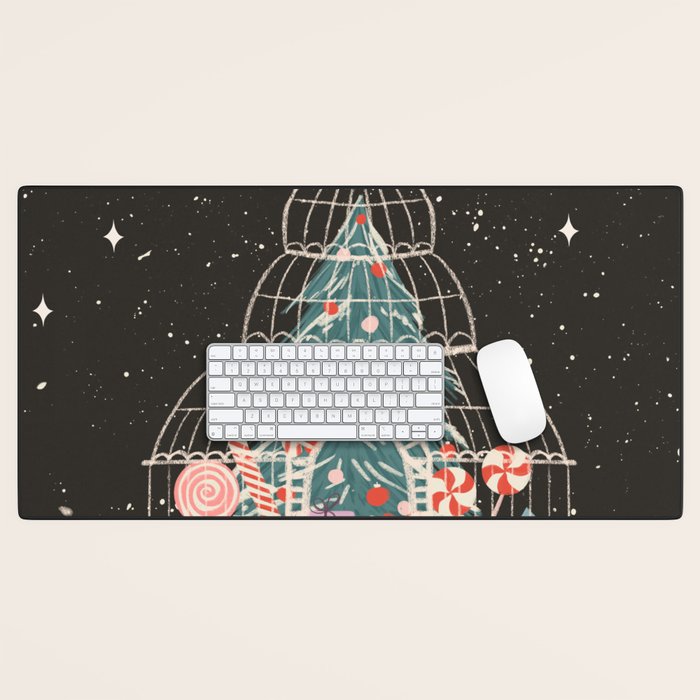 Enchanted Winter Glasshouse Filled with Festive Delights Desk Mat Gallery Image 1