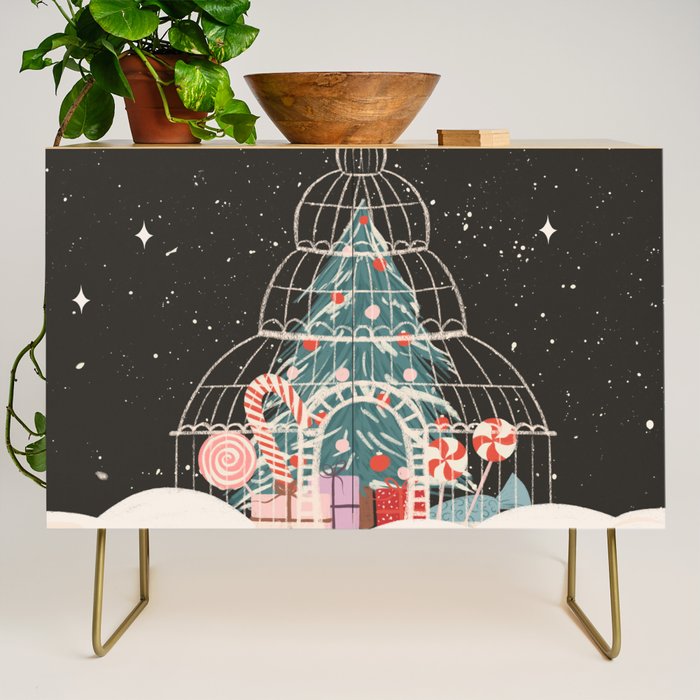 Enchanted Winter Glasshouse Filled with Festive Delights Credenza Gallery Image 1