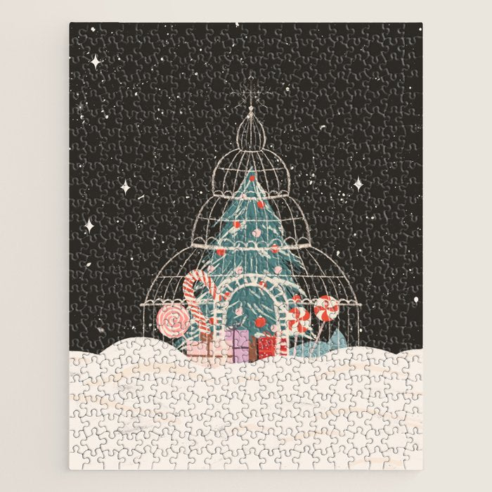 Enchanted Winter Glasshouse Filled with Festive Delights Jigsaw Puzzle Gallery Image 1