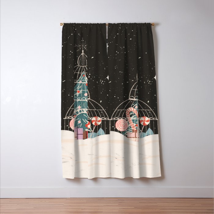 Enchanted Winter Glasshouse Filled with Festive Delights Window Curtain Gallery Image 3