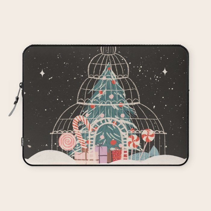 Enchanted Winter Glasshouse Filled with Festive Delights Laptop Sleeve Gallery Image 1