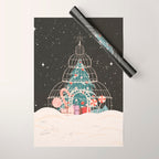 Enchanted Winter Glasshouse Filled with Festive Delights Wrapping Paper Gallery Image 1