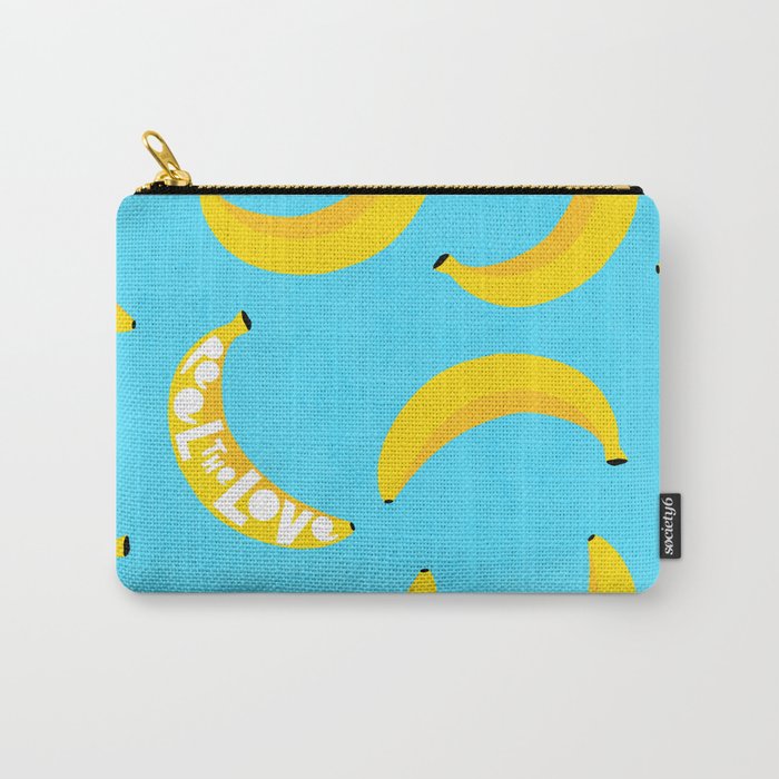 Big fruit Banana with 'Peel the love' typographic pun Carry All Pouch Gallery Image 1