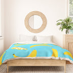Big fruit Banana with 'Peel the love' typographic pun Duvet Cover Gallery Image 3