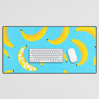 Big fruit Banana with 'Peel the love' typographic pun Desk Mat Gallery Image 1