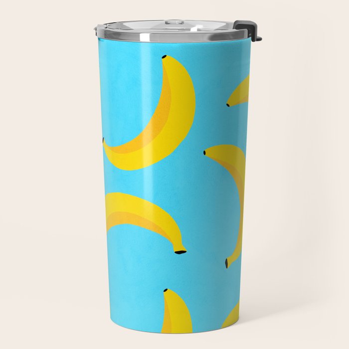 Big fruit Banana with 'Peel the love' typographic pun Travel Mug Gallery Image 2