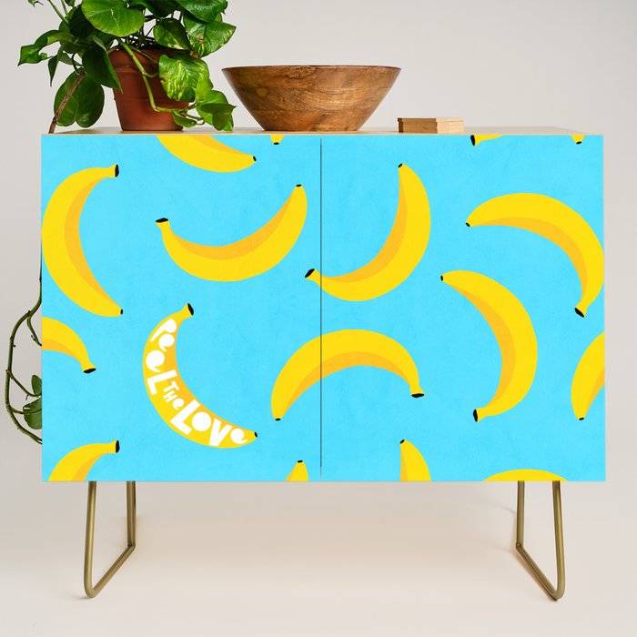 Big fruit Banana with 'Peel the love' typographic pun Credenza Gallery Image 1
