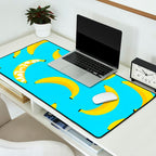 Big fruit Banana with 'Peel the love' typographic pun Desk Mat Gallery Image 2