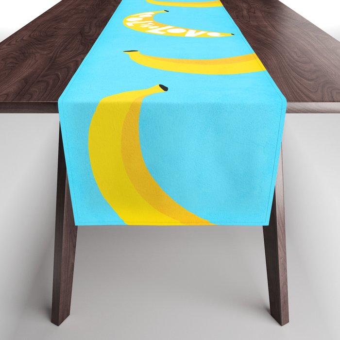 Big fruit Banana with 'Peel the love' typographic pun Table Runner Gallery Image 1