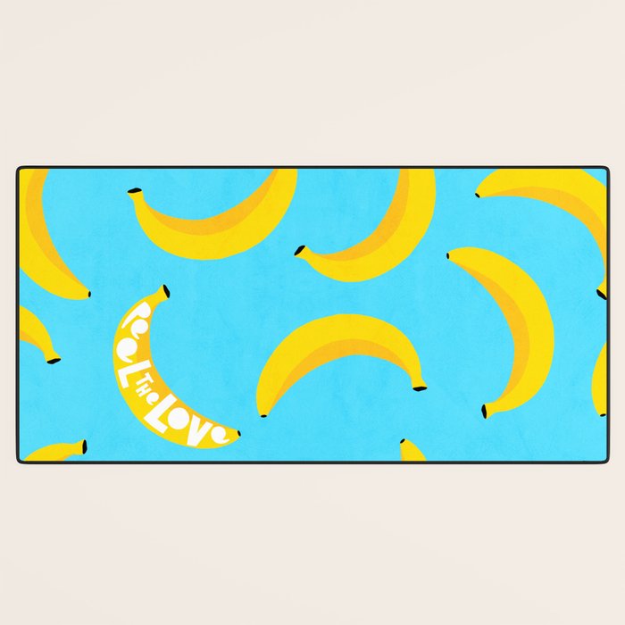 Big fruit Banana with 'Peel the love' typographic pun Desk Mat Gallery Image 3
