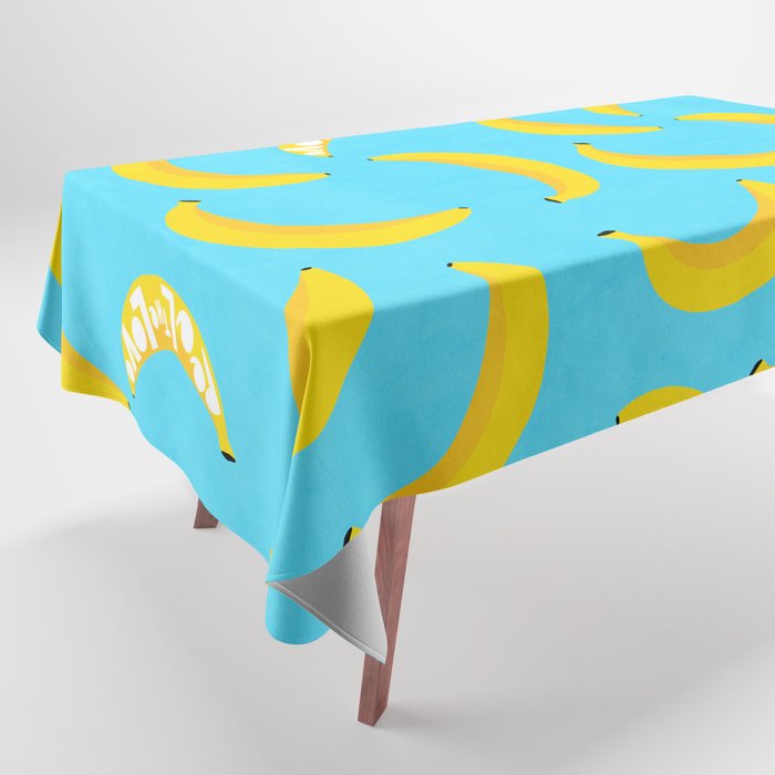 Big fruit Banana with 'Peel the love' typographic pun Tablecloth Gallery Image 1